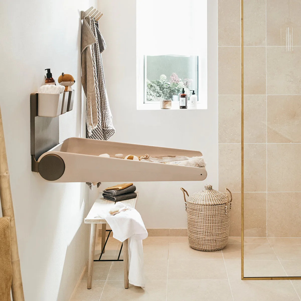 Leander, Wall-Mounted Changing Table, Wally, Cappuccino