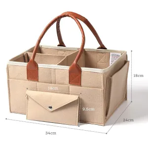 Little Story - Diaper Caddy   Travel Pouch Medium (Ivory)