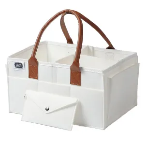 Little Story - Diaper Caddy   Travel Pouch - Medium (White)