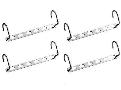 Magic Hangers,Ipow Wonder Magic Metal Wardrobe Closet Bar Clothes Coat Hanger Organizers for Space Saving and Storage-Set of 4