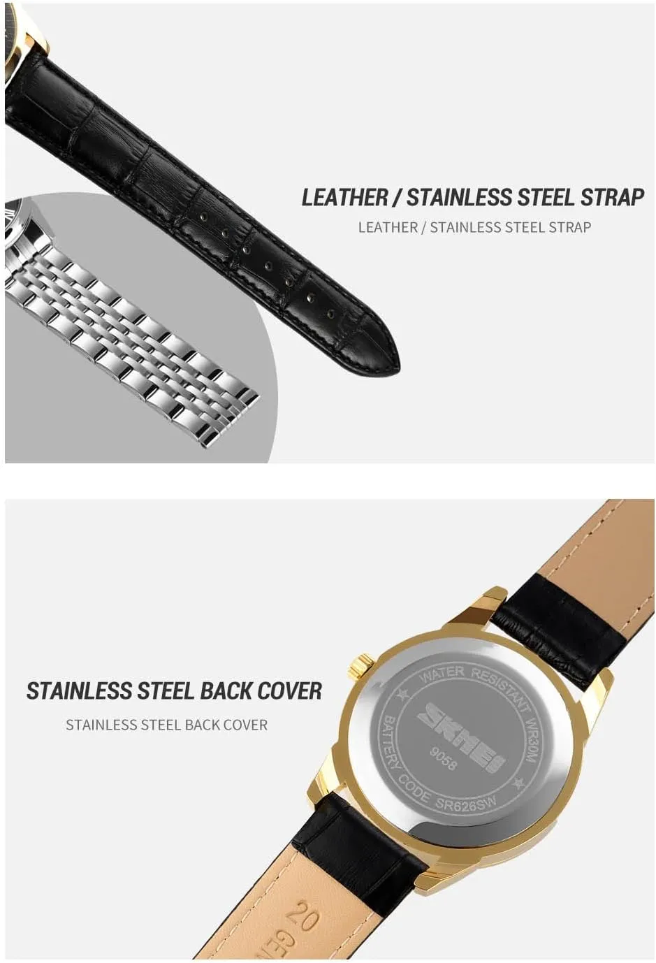 MASTOP Mens Womens Quartz Watch Roman Numeral Business Casual Fashion Analog Wrist Watch Classic Calendar Date Window 30M Waterproof Comfortable Leather Watches