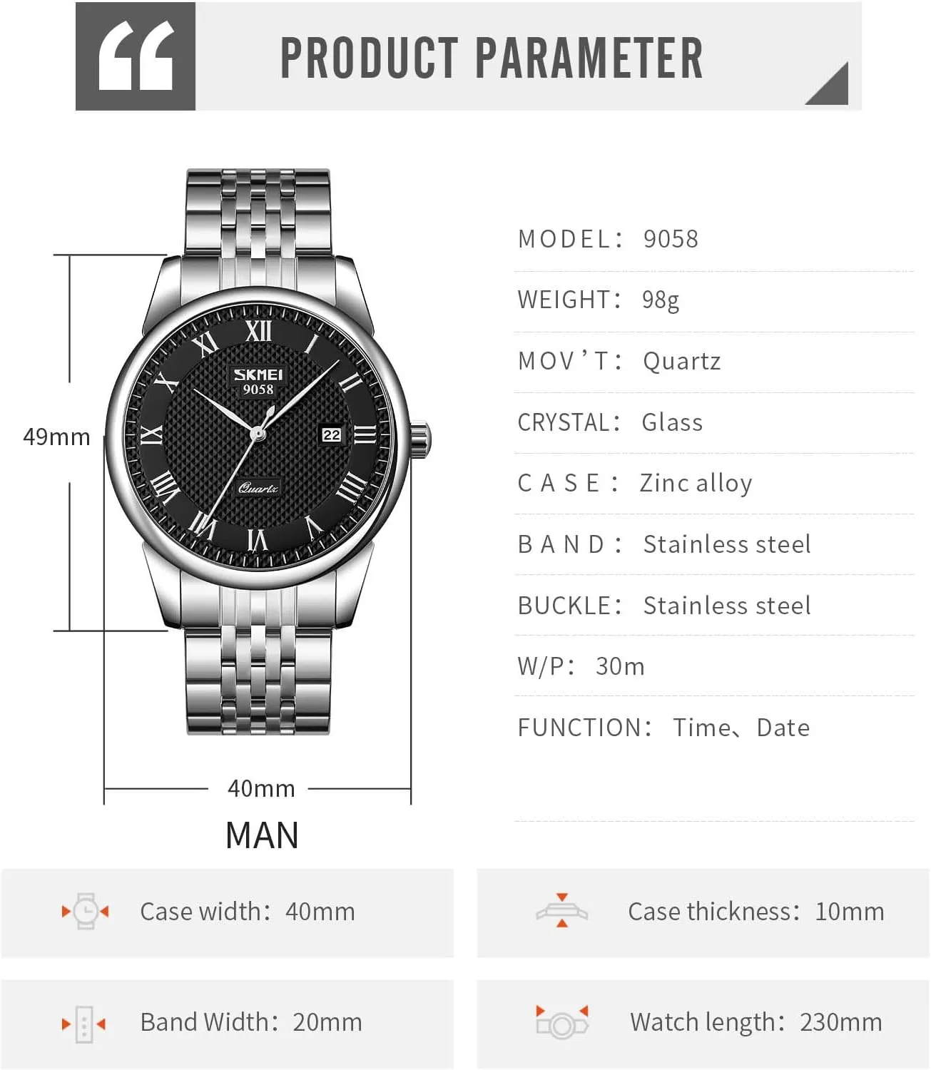 MASTOP Mens Womens Quartz Watch Roman Numeral Business Casual Fashion Analog Wrist Watch Classic Calendar Date Window 30M Waterproof Comfortable Leather Watches