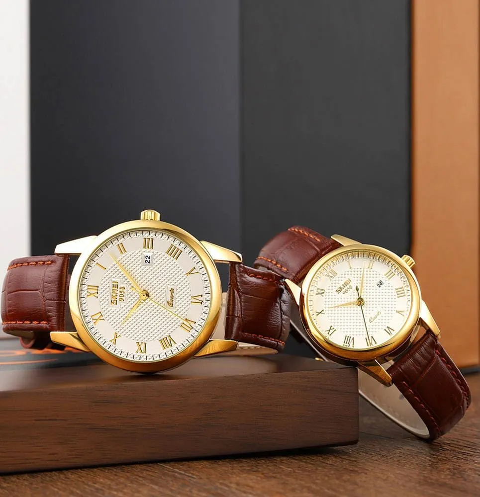 MASTOP Mens Womens Quartz Watch Roman Numeral Business Casual Fashion Analog Wrist Watch Classic Calendar Date Window 30M Waterproof Comfortable Leather Watches
