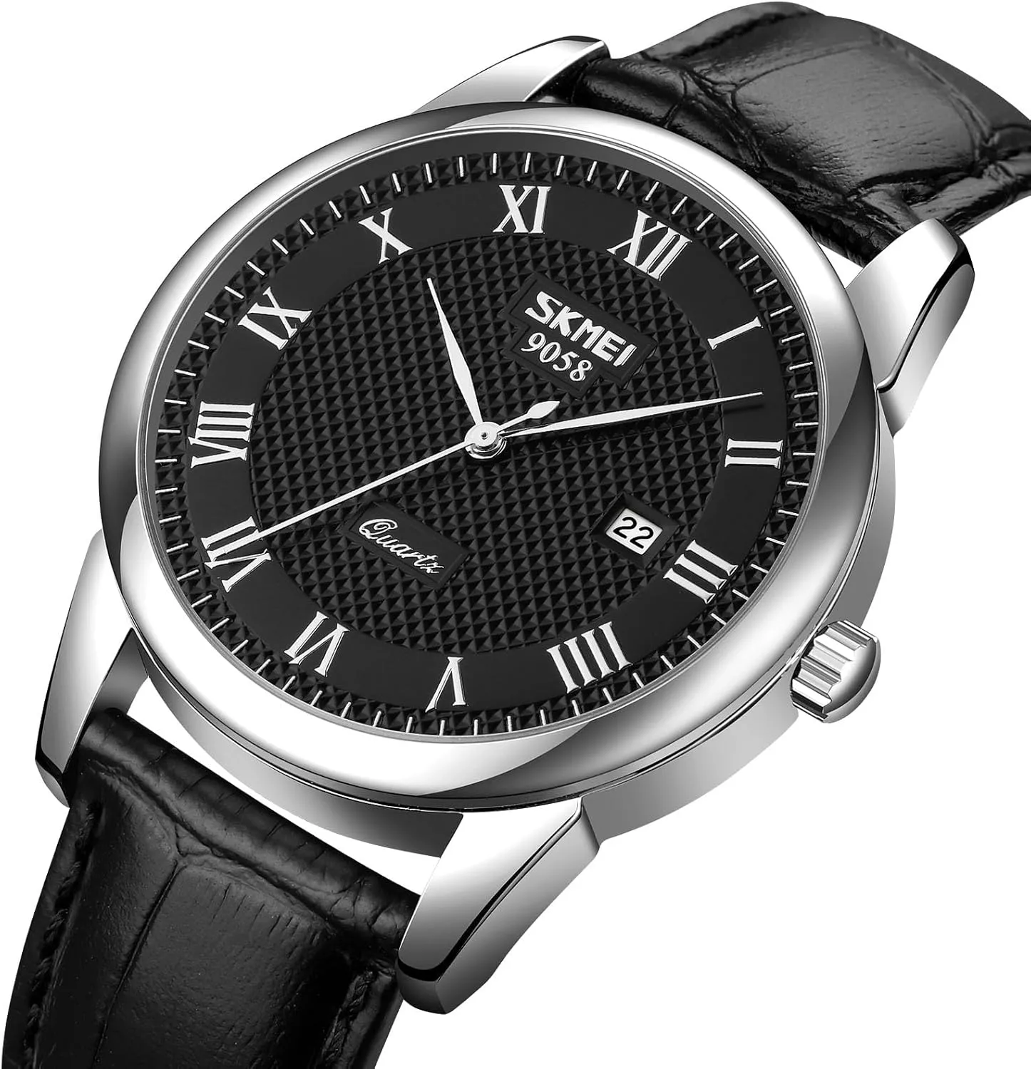 MASTOP Mens Womens Quartz Watch Roman Numeral Business Casual Fashion Analog Wrist Watch Classic Calendar Date Window 30M Waterproof Comfortable Leather Watches
