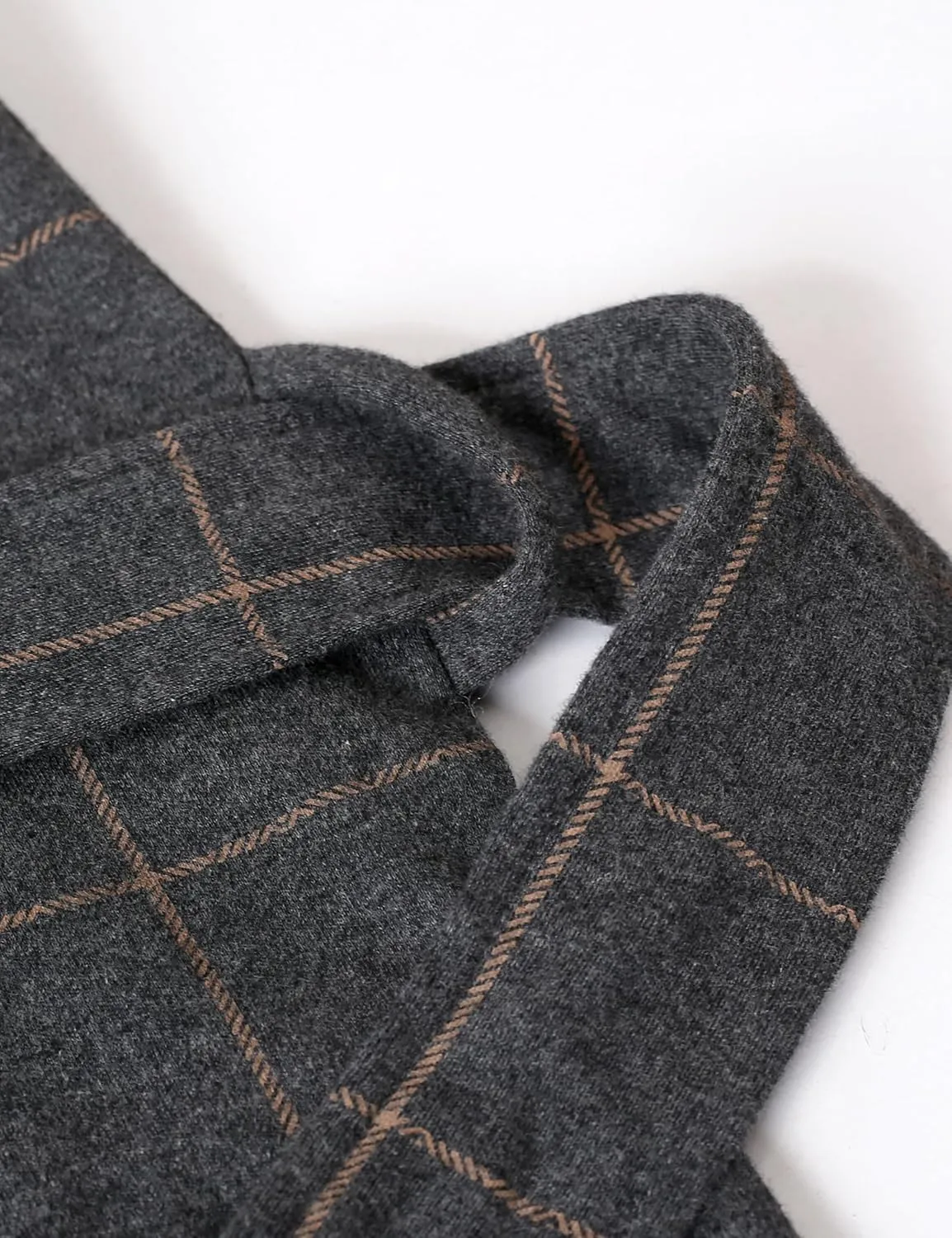 Men's Robe Cotton Plaid Bathrobes Lightweight Loungewear Sleepwear Nightwear