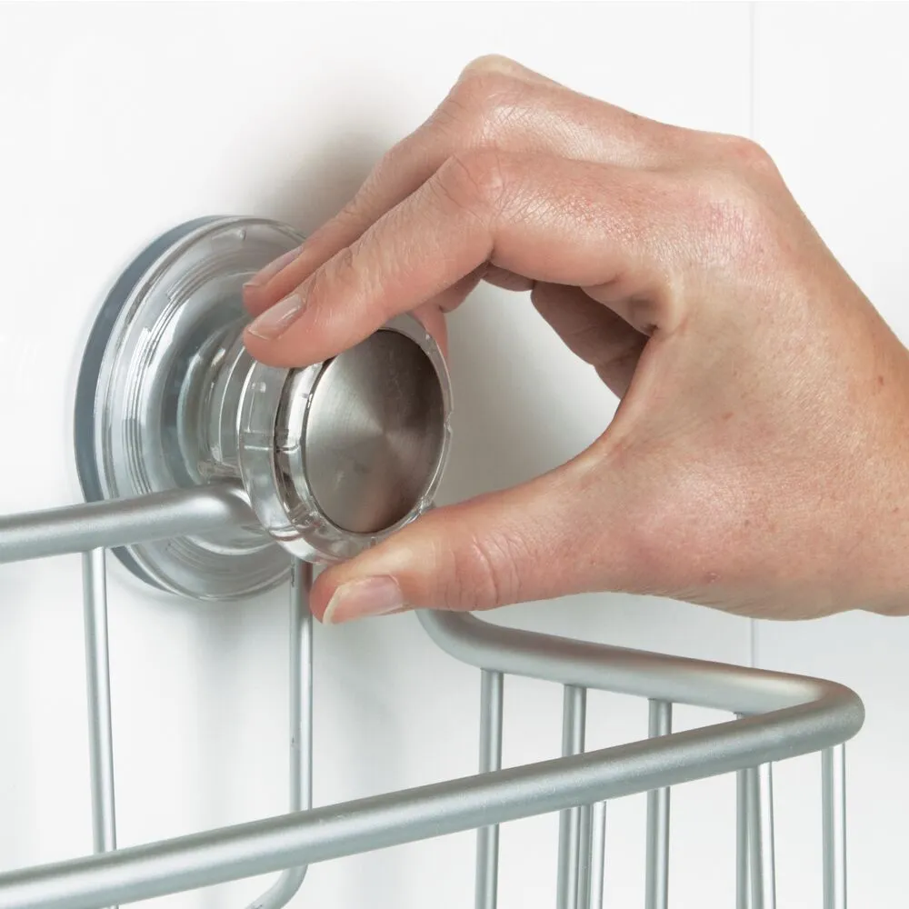 Metro Aluminum Turn-N-Lock Suction Basket Silver