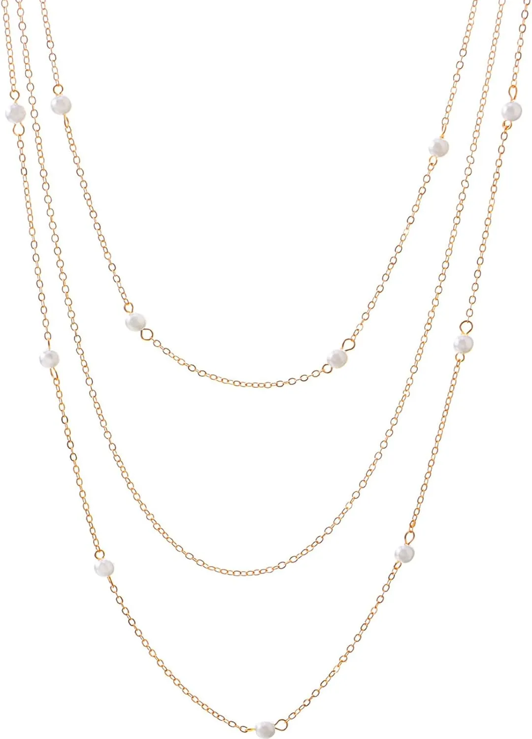 Minimalist Multilayer Choker Adjustable Beads Long Link Chain Tassel Pendant Necklace Delicate Sweater Collar Statement Simple Jewelry for Women