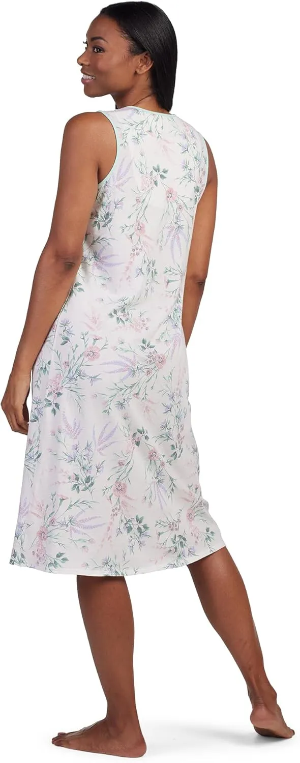 Miss Elaine Cotton Nightgown, 100% Cotton, Knee Length, Pockets, Sleepwear & Loungewear