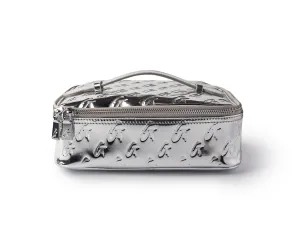 MONOGRAM MEDIUM COSMETIC TOILETRY BAG SILVER METALLIC