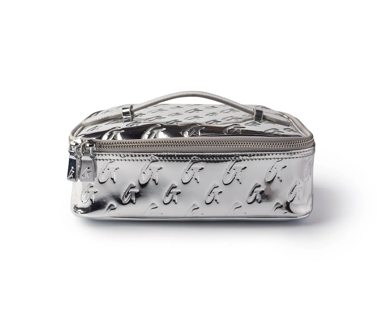 MONOGRAM MEDIUM COSMETIC TOILETRY BAG SILVER METALLIC