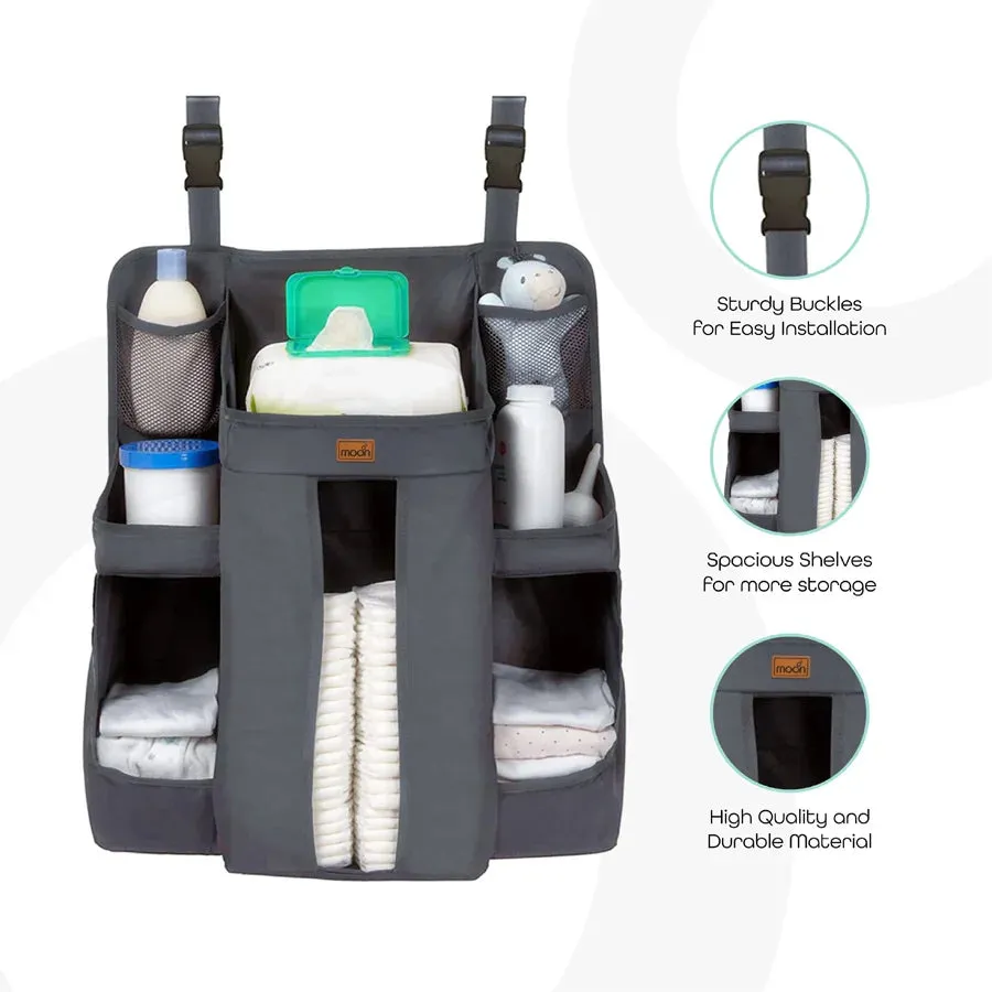 Moon Baby Crib Orgnizer (Dark Grey)