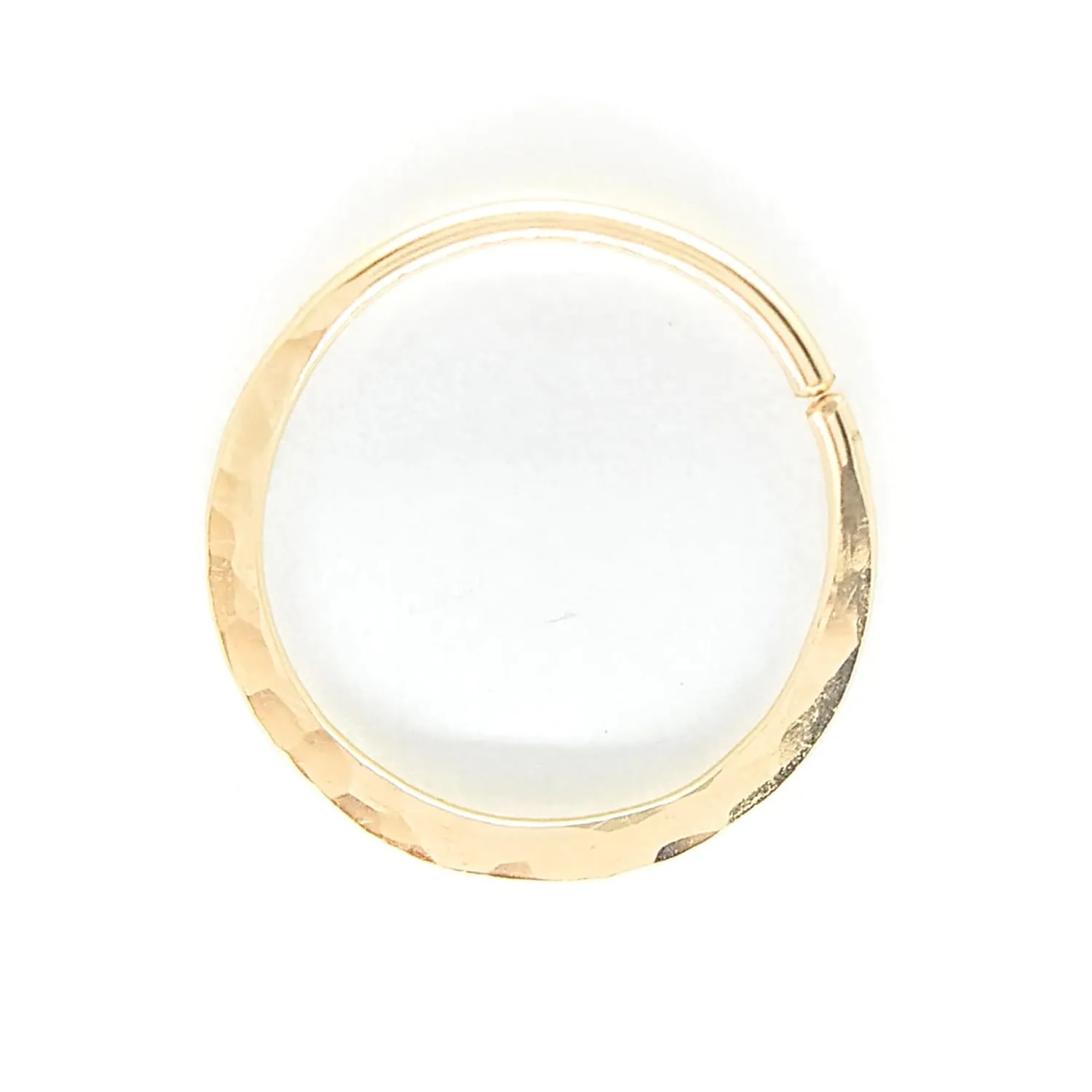 Nose Ring Piercing or Septum Jewelry in 18G, Gold Rose Gold - Silver, Diameter 6mm to 10mm Hypoallergenic, Seamless Hoop Hammered Textured (8 mm, Silver)