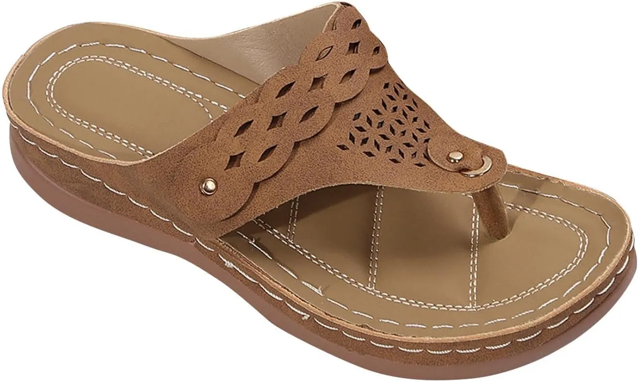 Orthopedic Sandals For Women Arch Support Platform Sandal 2025 Summer Bohemian Slip On Flip Flops Beach Walking Shoes