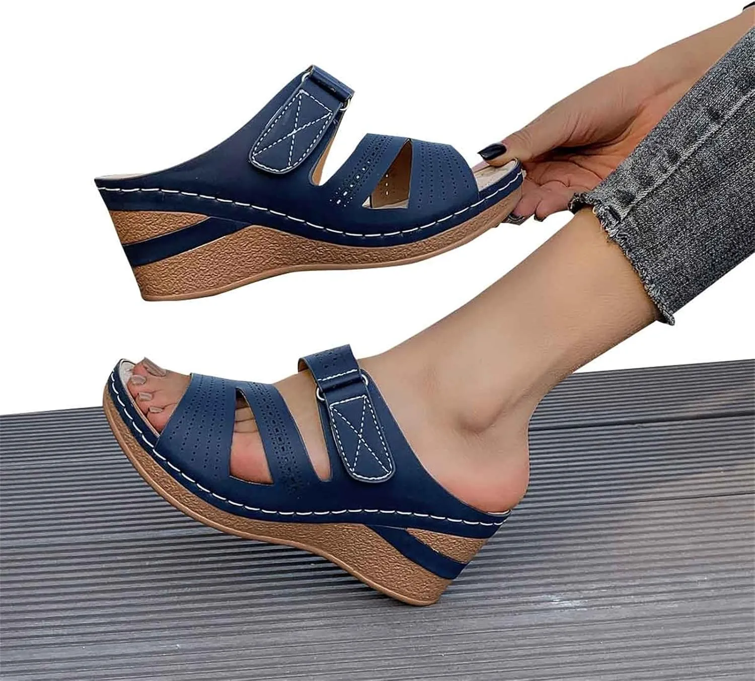 Orthopedic Sandals for Women Summer Dressy Comfortable Slip On Shoes Arch Support Wedge Sandals 2025 Non Slip Flip Flops