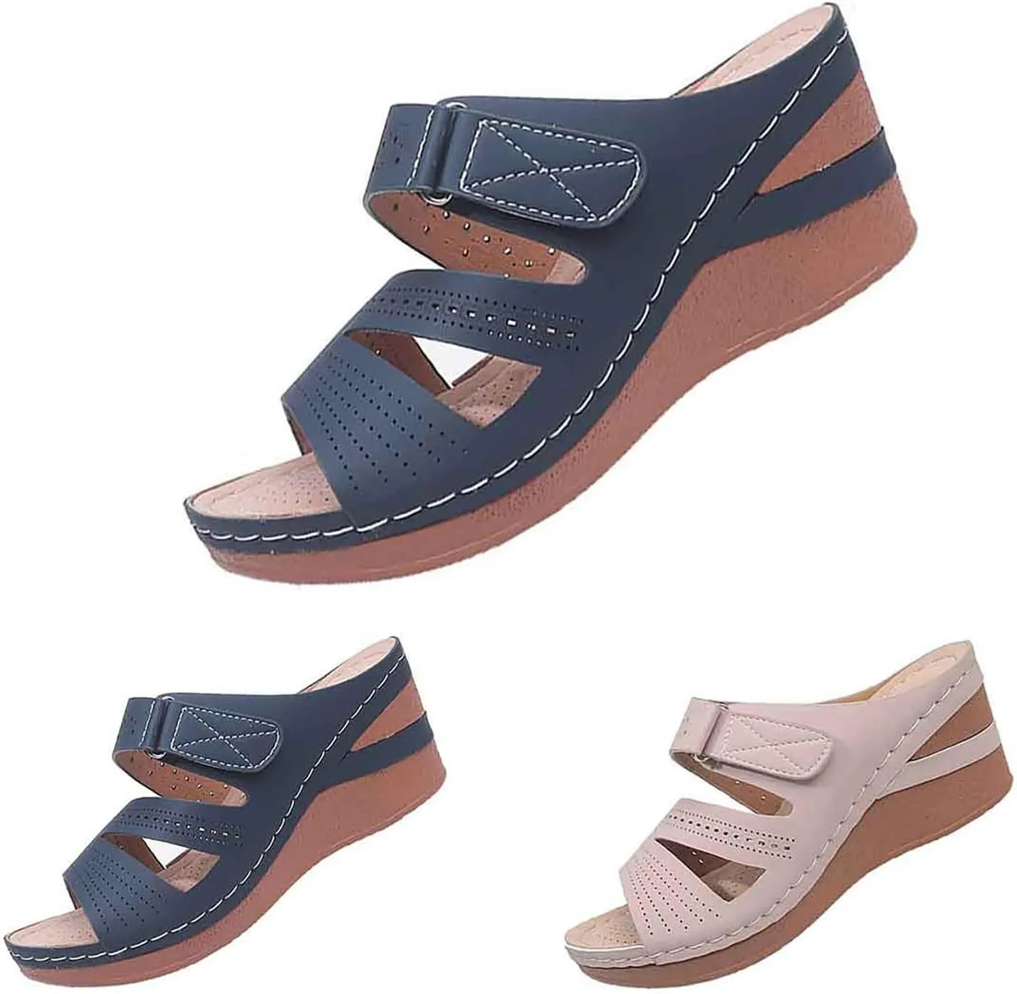 Orthopedic Sandals for Women Summer Dressy Comfortable Slip On Shoes Arch Support Wedge Sandals 2025 Non Slip Flip Flops