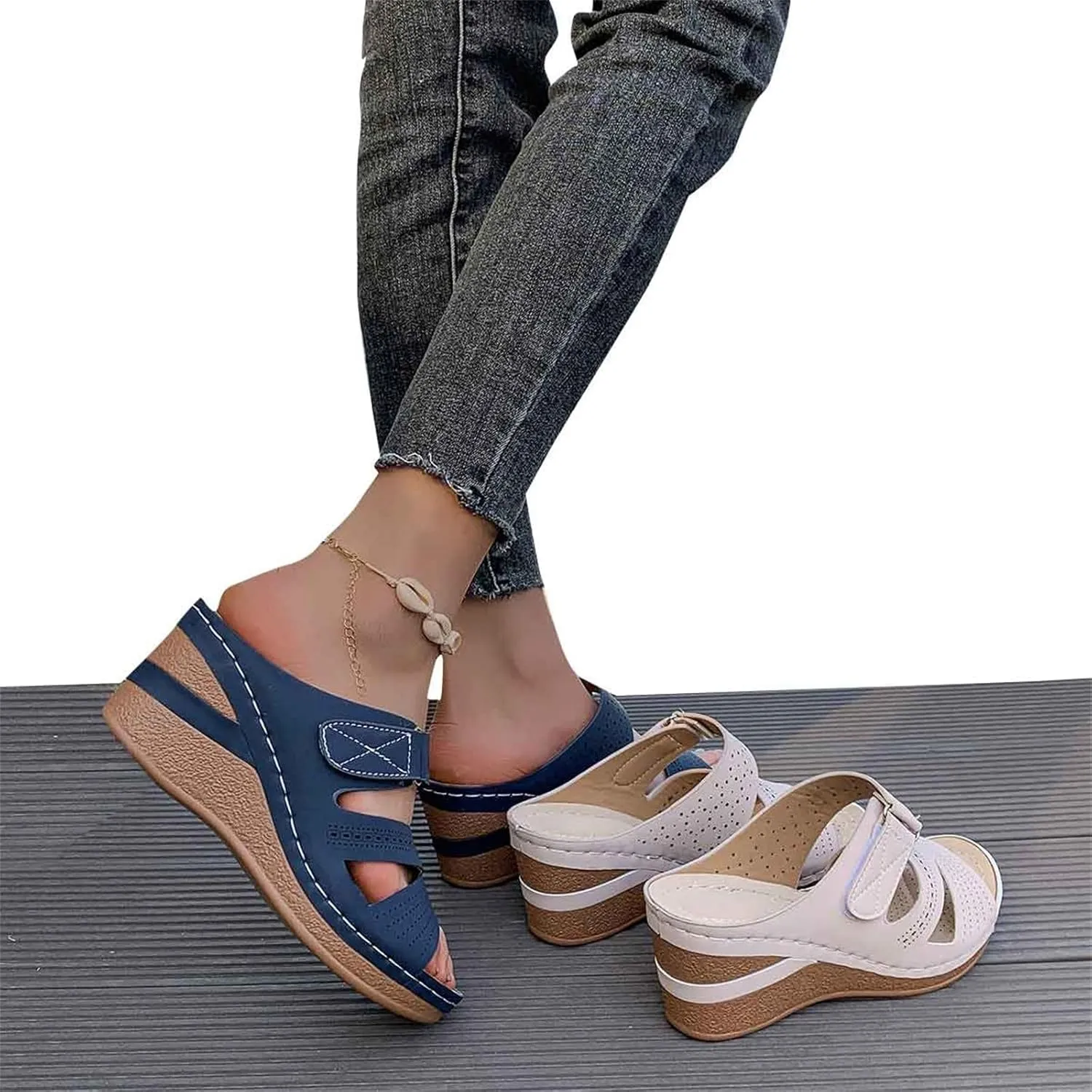 Orthopedic Sandals for Women Summer Dressy Comfortable Slip On Shoes Arch Support Wedge Sandals 2025 Non Slip Flip Flops
