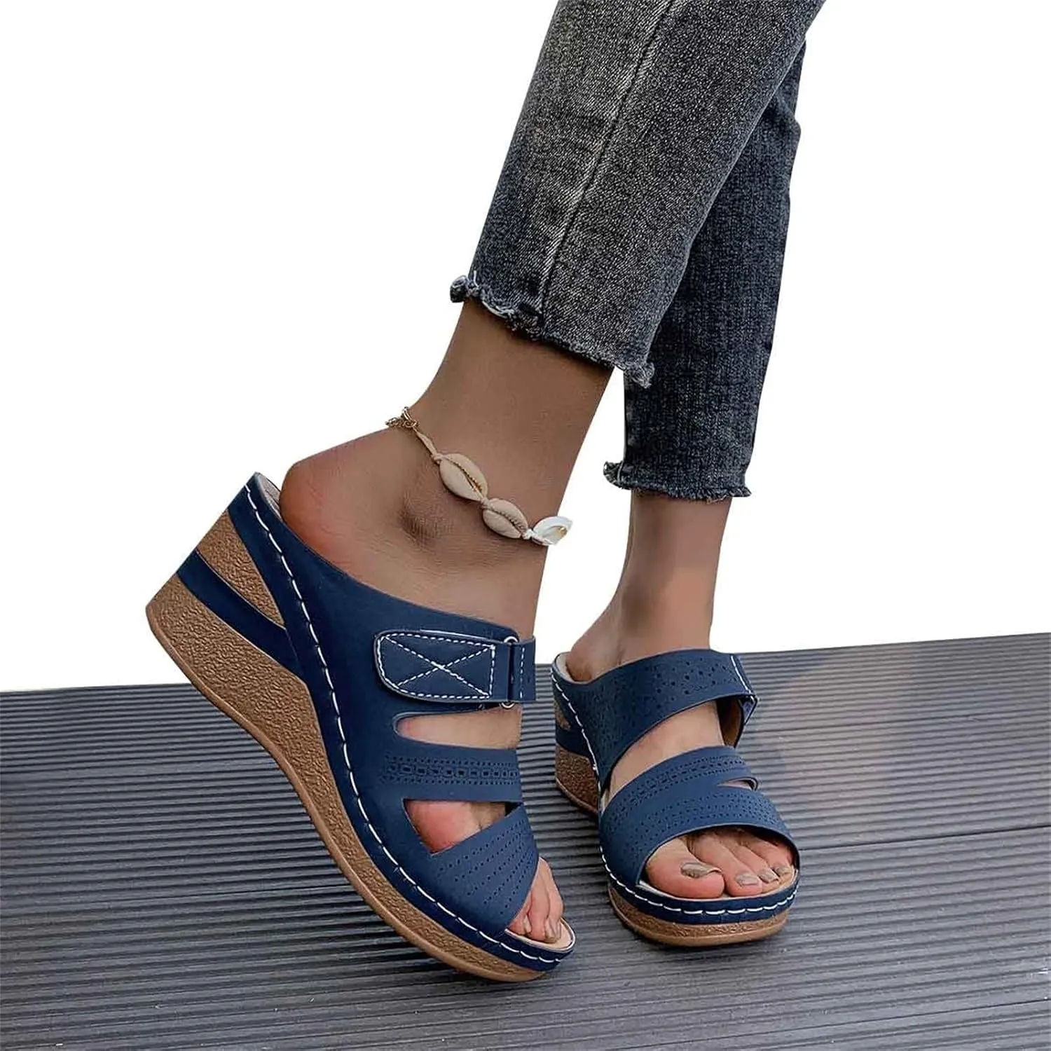 Orthopedic Sandals for Women Summer Dressy Comfortable Slip On Shoes Arch Support Wedge Sandals 2025 Non Slip Flip Flops