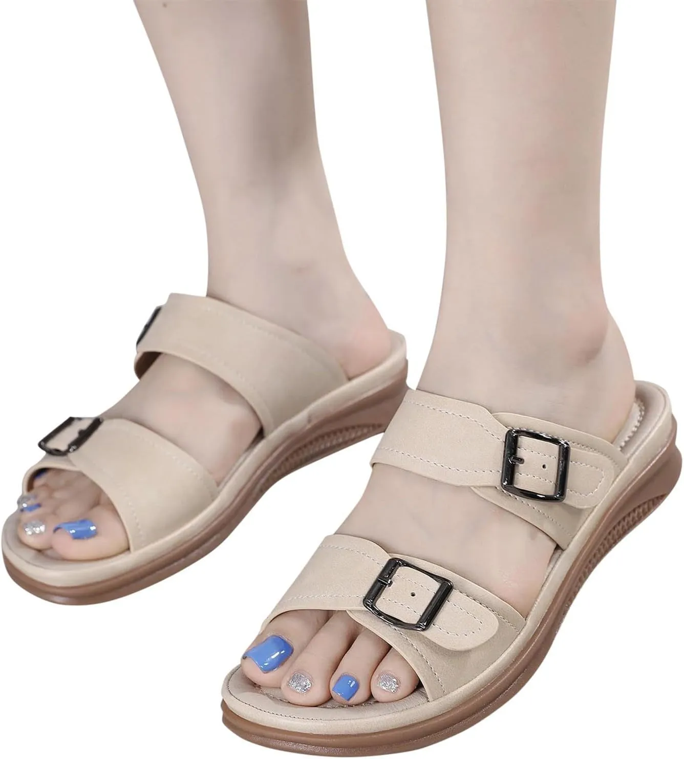 Orthopedic Slippers for Women Indoor and Outdoor Comfort Wear Orthowear Shoes Wide Width Open Toe Sandals Lightweight Slip On Slippers Comfortable Walking Sandals Plantar Fasciitis Soft Cushion