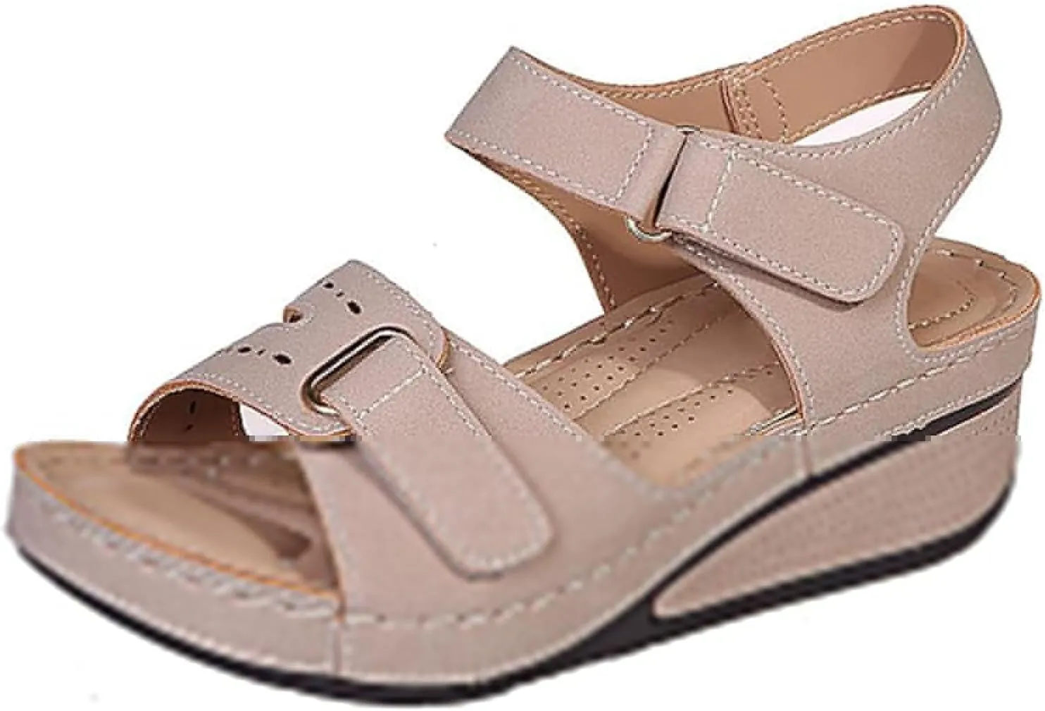 Orthopedic Wedge Sandals for Women Summer Dressy 2025 Women's Platform Sandals Wedge Ankle Strap Open Toe Sandal Wide Width Casual Dressy Comfortable Slip On Low Wedges Walking Outdoor Sandal