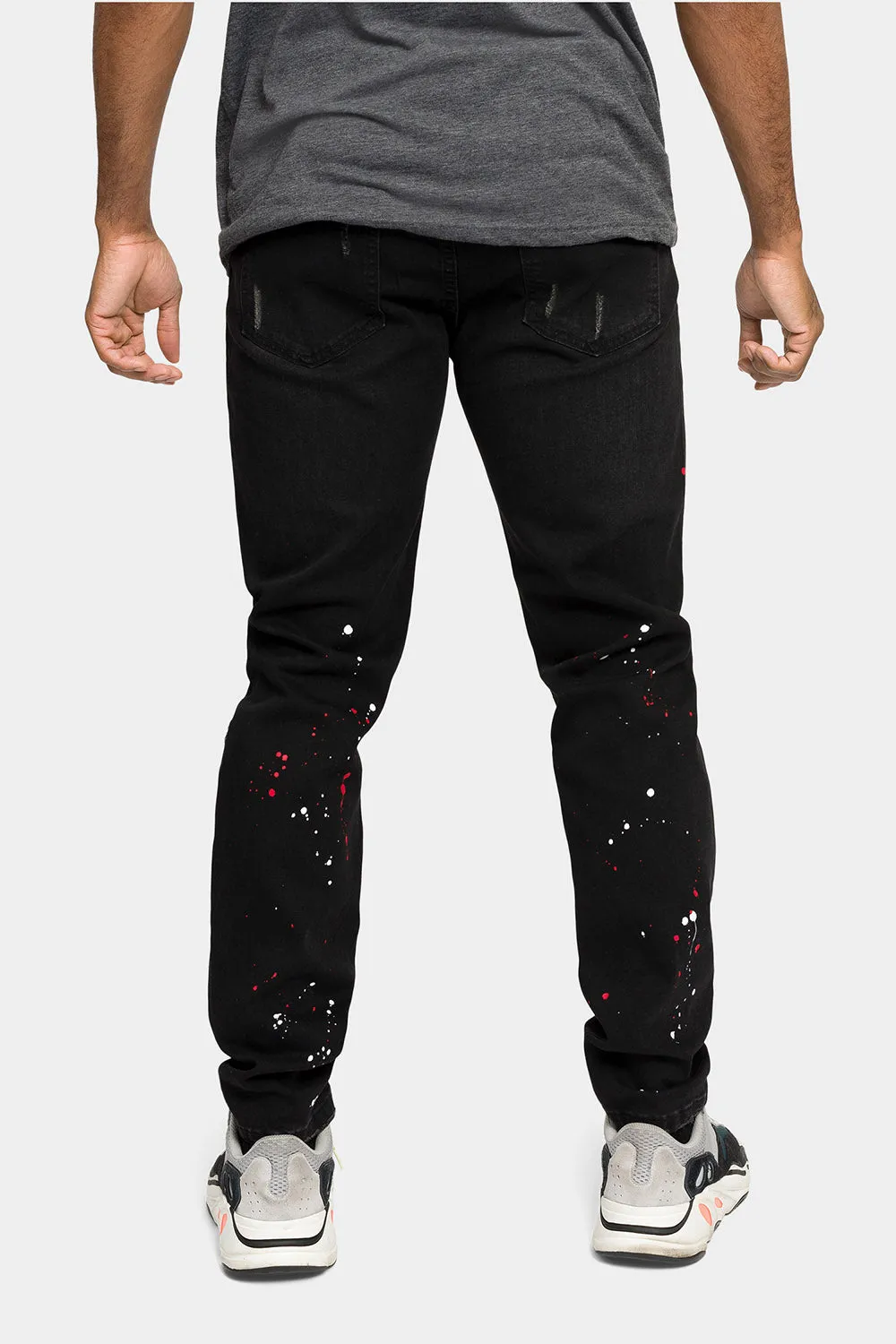 Paint Splattered Skinny Denim Jeans