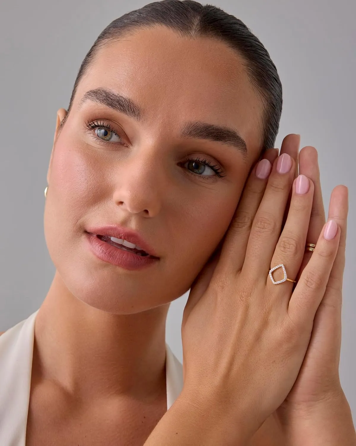 PAVOI 14K Gold Plated Two Toned Mixed Metals Diamond Shaped Geometric Ring for Women with Cubic Zirconia | Statement Ring