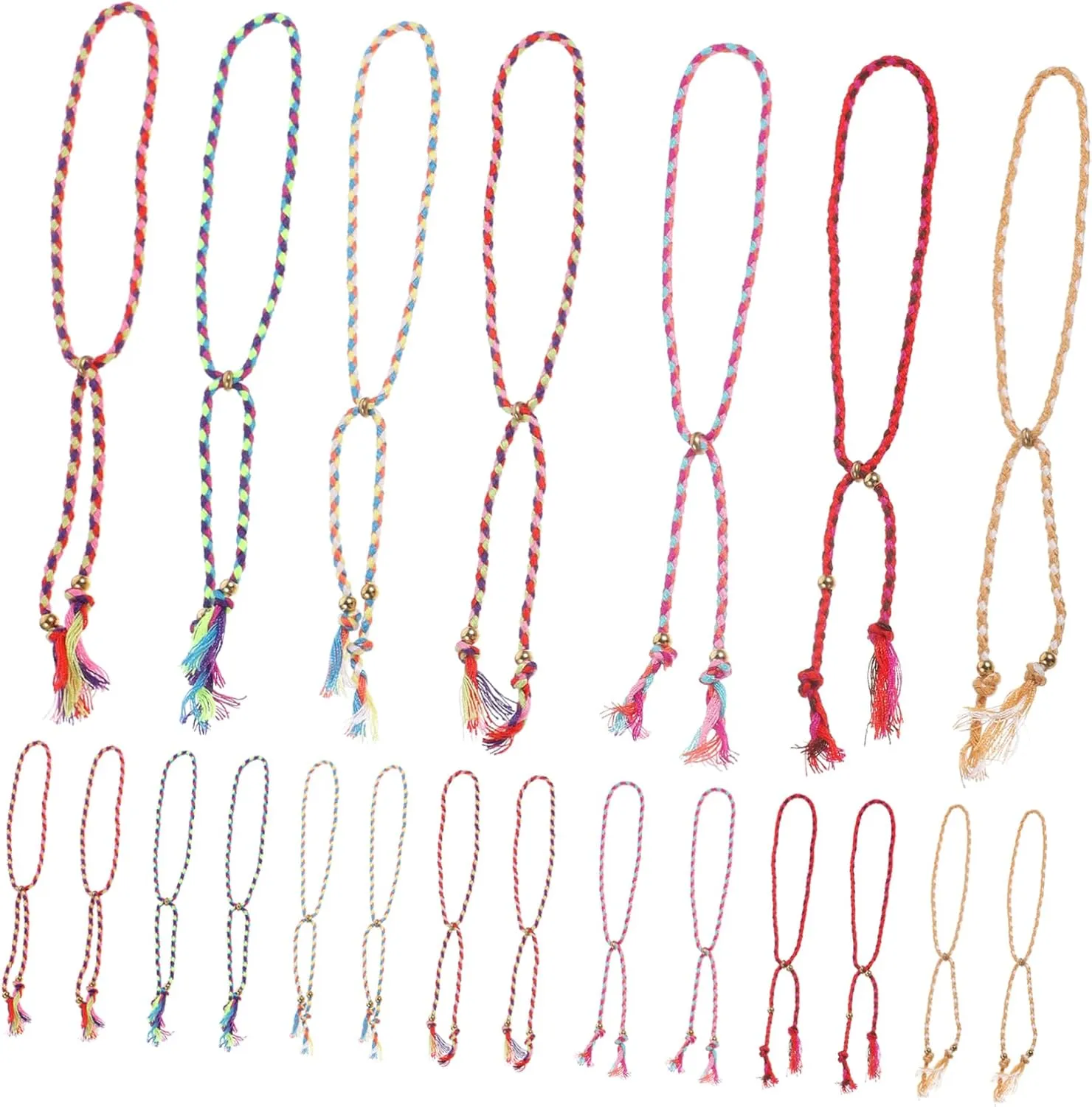 Pcs Gold Beaded Friendship Bracelets for Men Women Braided Copper Bead Tassel Woven Jewelry Bracelets for Birthday