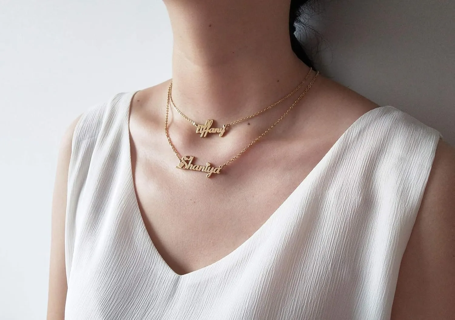 Personalized Custom Name Necklace Layered Choker Necklaces for Women