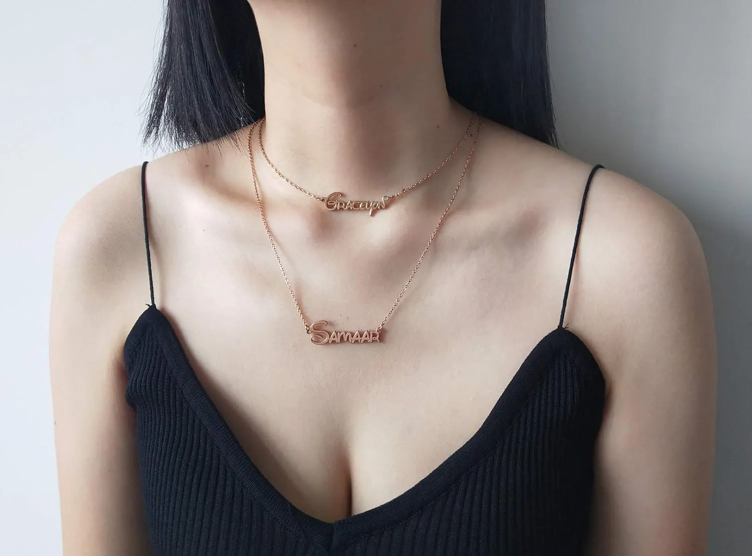 Personalized Custom Name Necklace Layered Choker Necklaces for Women