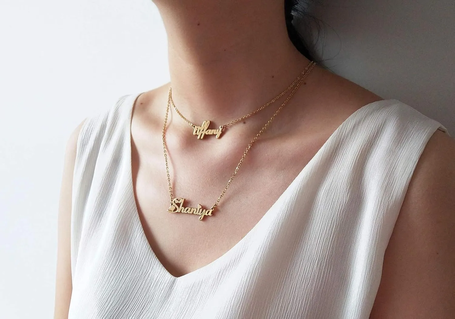 Personalized Custom Name Necklace Layered Choker Necklaces for Women
