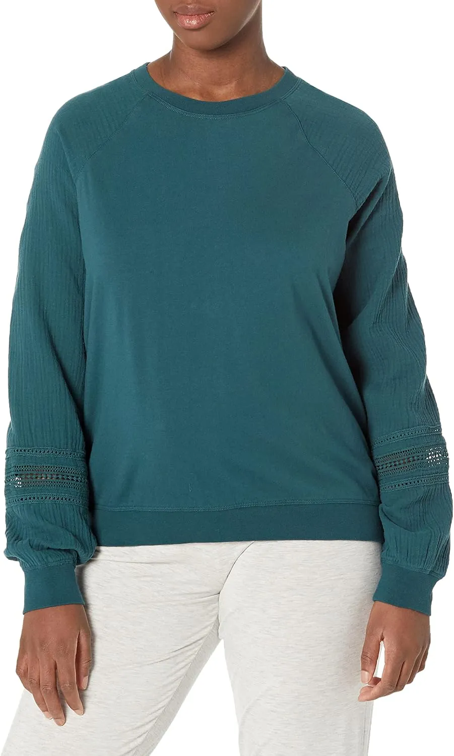 PJ Salvage Women's Loungewear Gauzin Around Long Sleeve Top