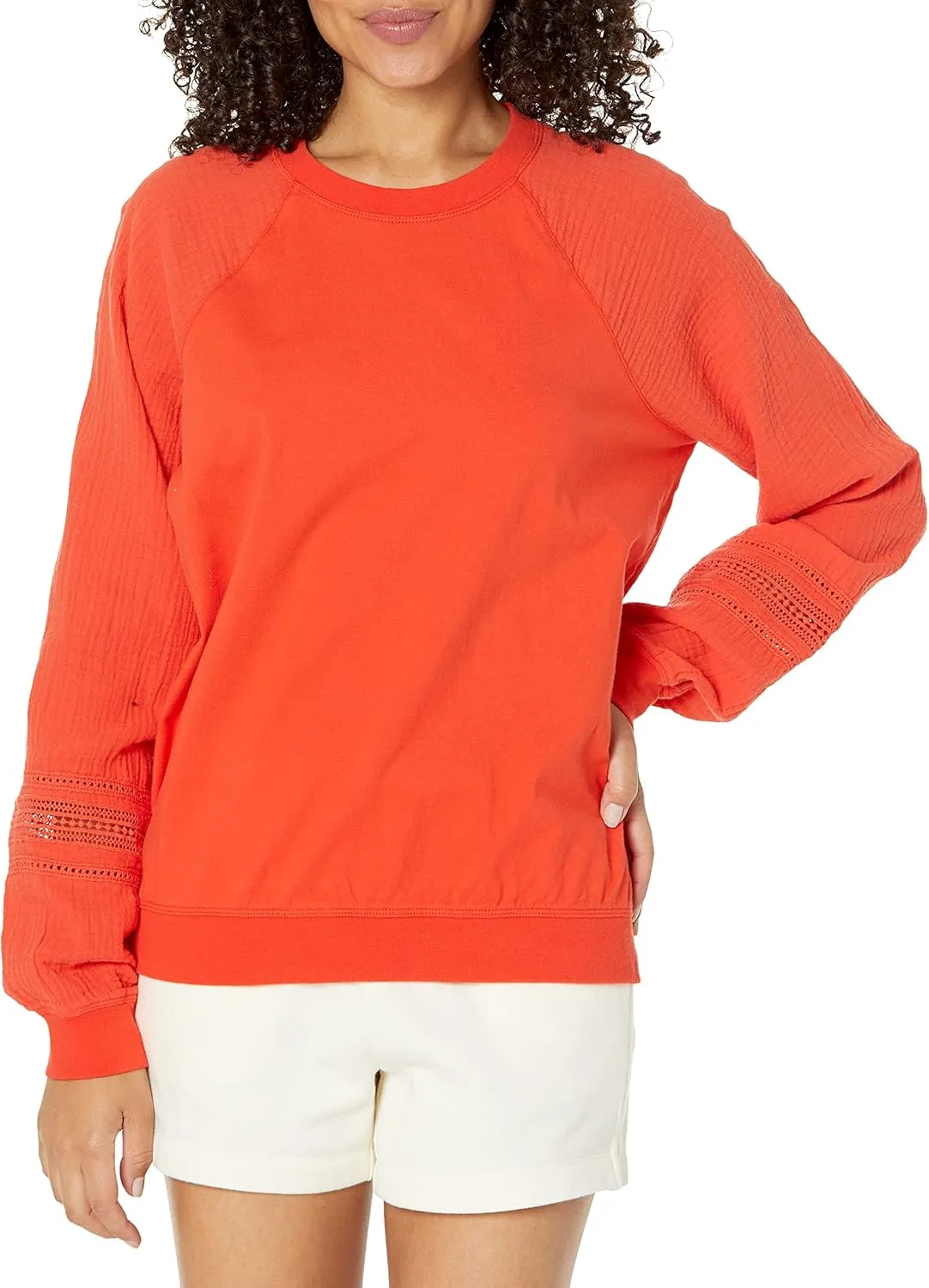 PJ Salvage Women's Loungewear Gauzin Around Long Sleeve Top