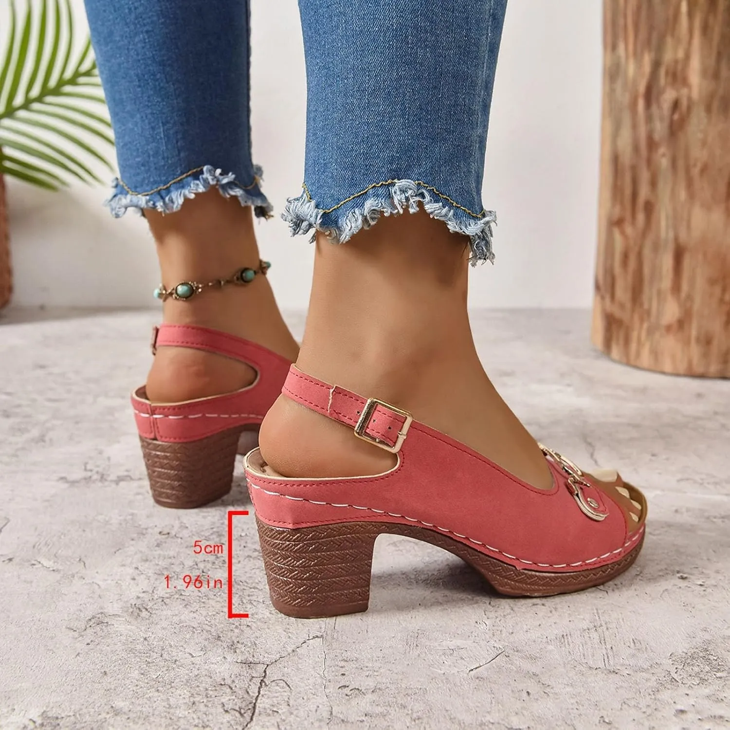 Platform Sandals Women Espadrille Wedge Casual Slippers Open Toe Dressy Heels Summer Slingback Wide Beach High Espadrilles Slip on Cute Slip-on Adjustable Buckle Ankle Strap Shoes Wedges