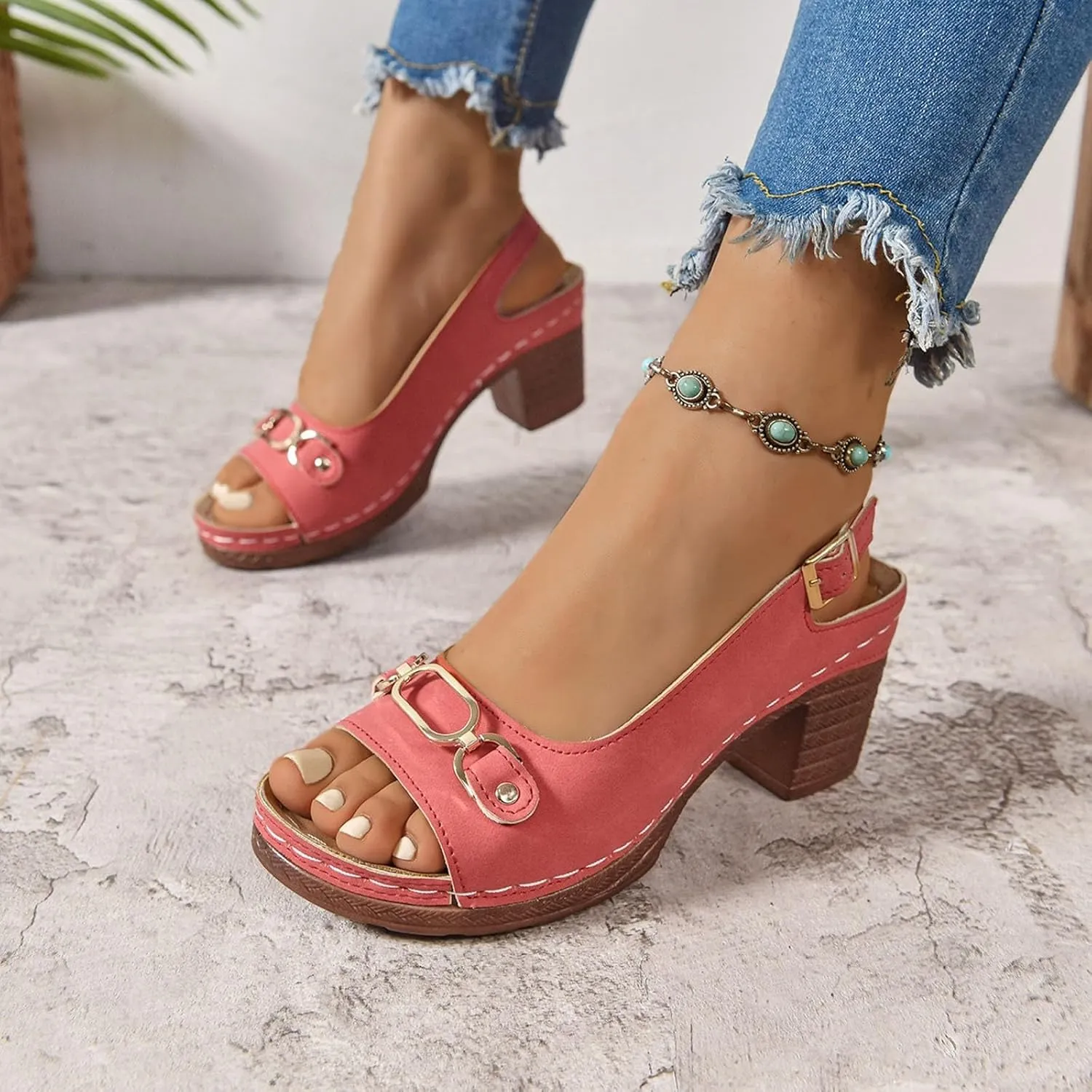 Platform Sandals Women Espadrille Wedge Casual Slippers Open Toe Dressy Heels Summer Slingback Wide Beach High Espadrilles Slip on Cute Slip-on Adjustable Buckle Ankle Strap Shoes Wedges