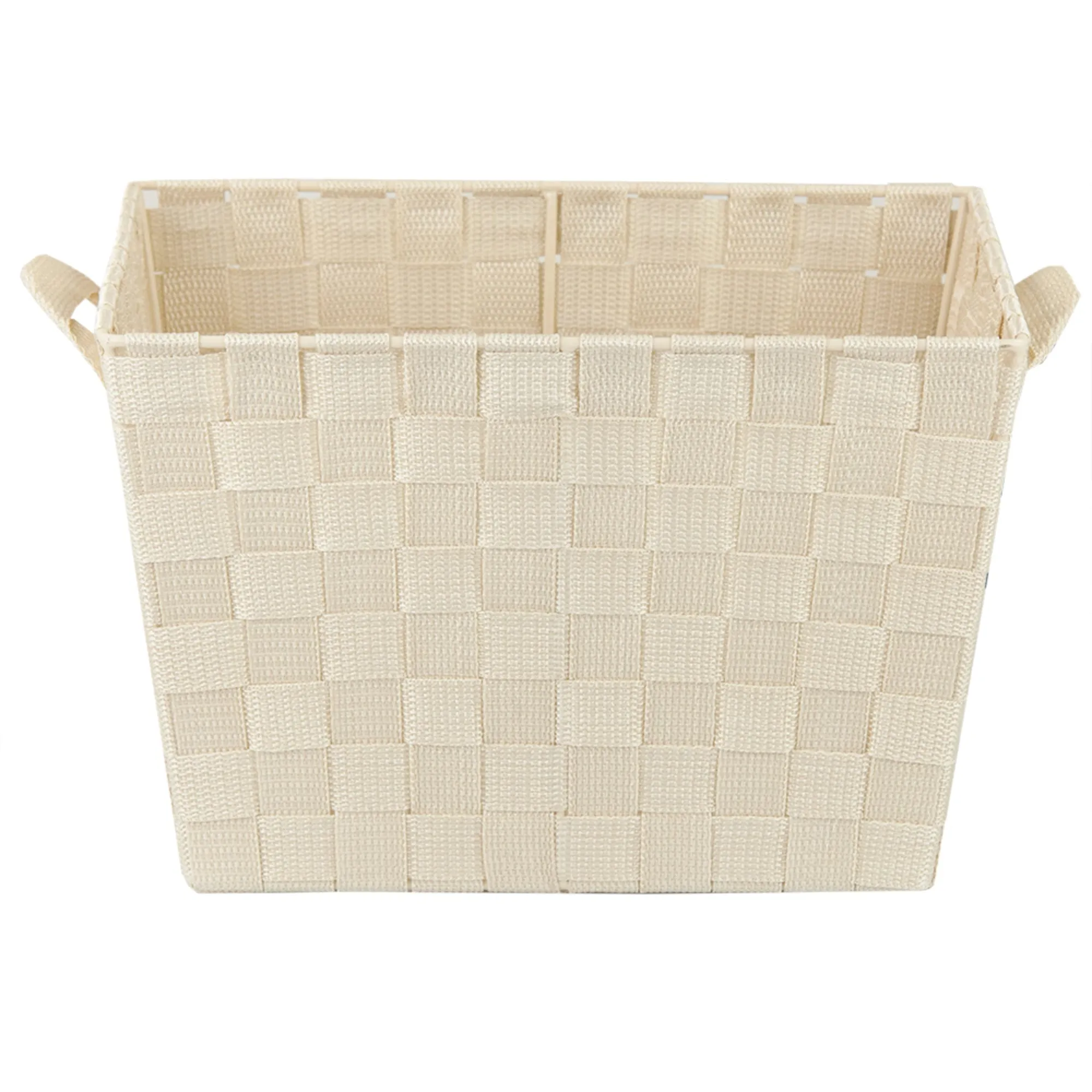 Polyester Woven Strap Open Bin, Ivory