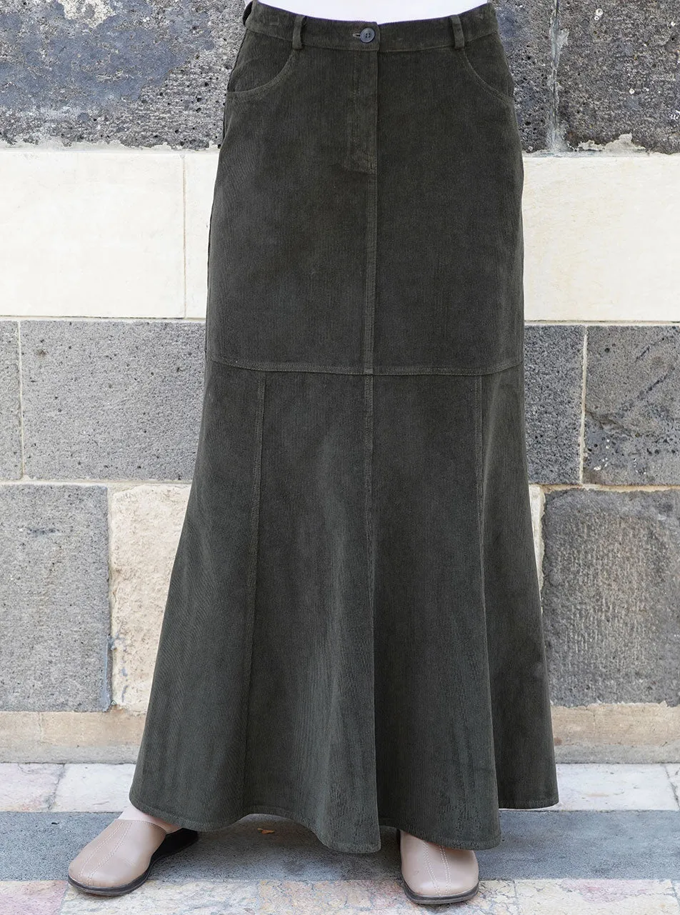 Pouch Pocket Corduroy Skirt
