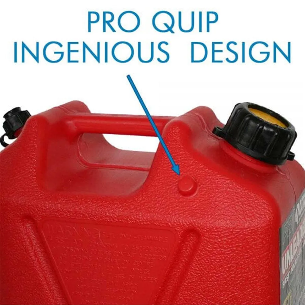 Pro Quip 10L Plastic Fast Pour Fuel Jerry Can - Unleaded Petrol Red - 1008