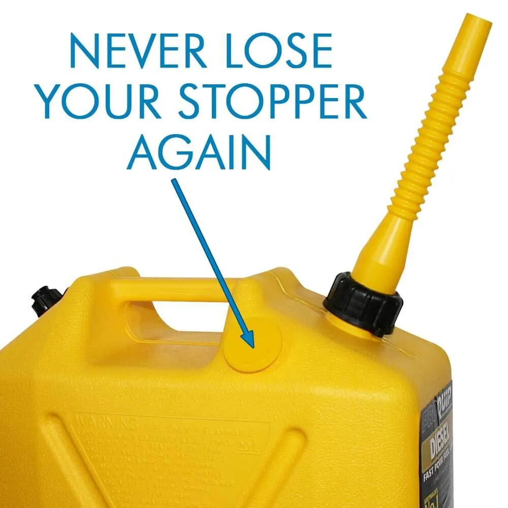 Pro Quip 15L Plastic Fast Pour Fuel Jerry Can - Diesel Yellow - 1007