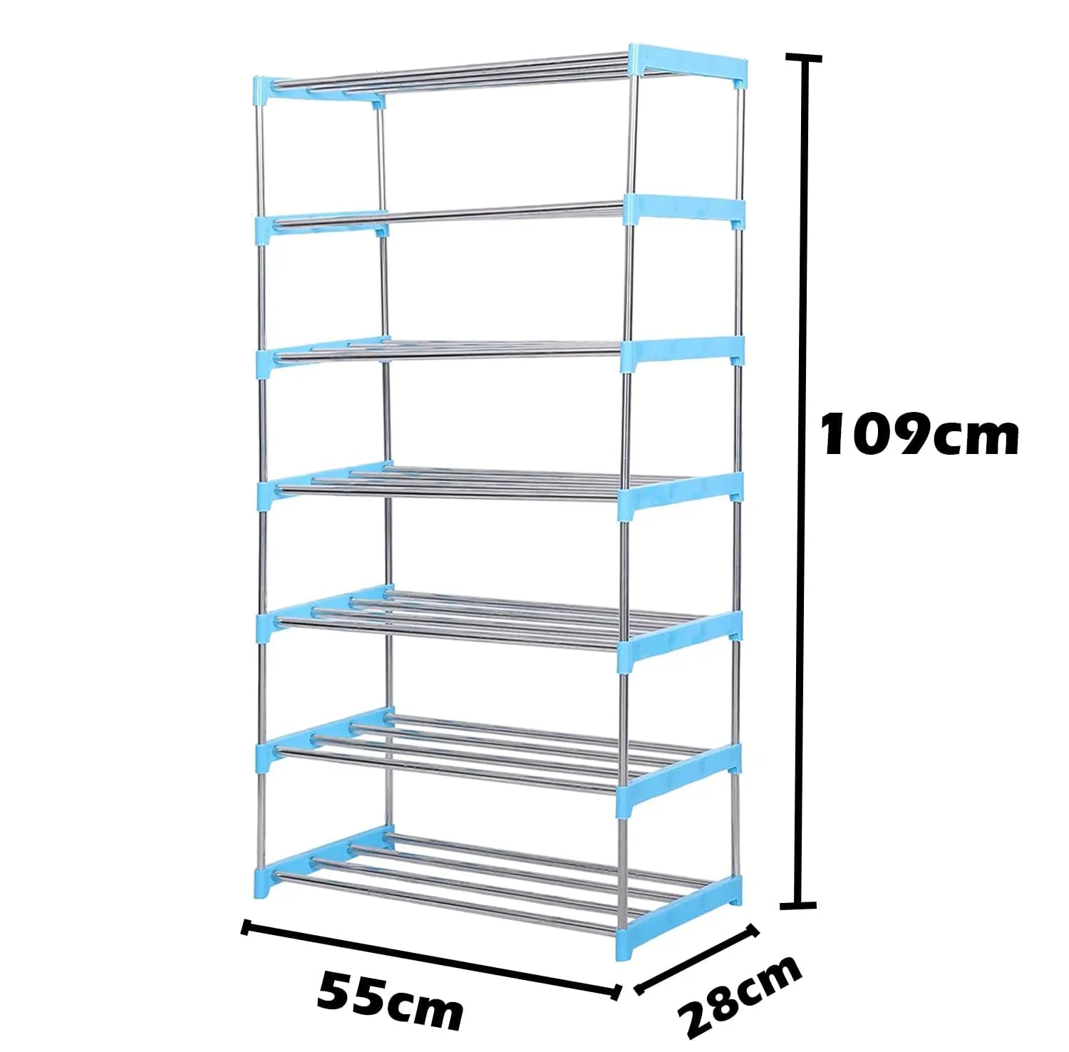 QUARCK 7 Layer Multipurpose Metal Shelf Rack Stand for Home Multipurpose Storage Organizer for Living Room, & Study Room (7 Layer)