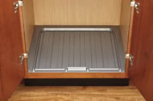Rev-A-Shelf Vanity Base Drip Tray 33/36 Sink Cabinets Silver Ind Pack SBVDT-3336-S-1