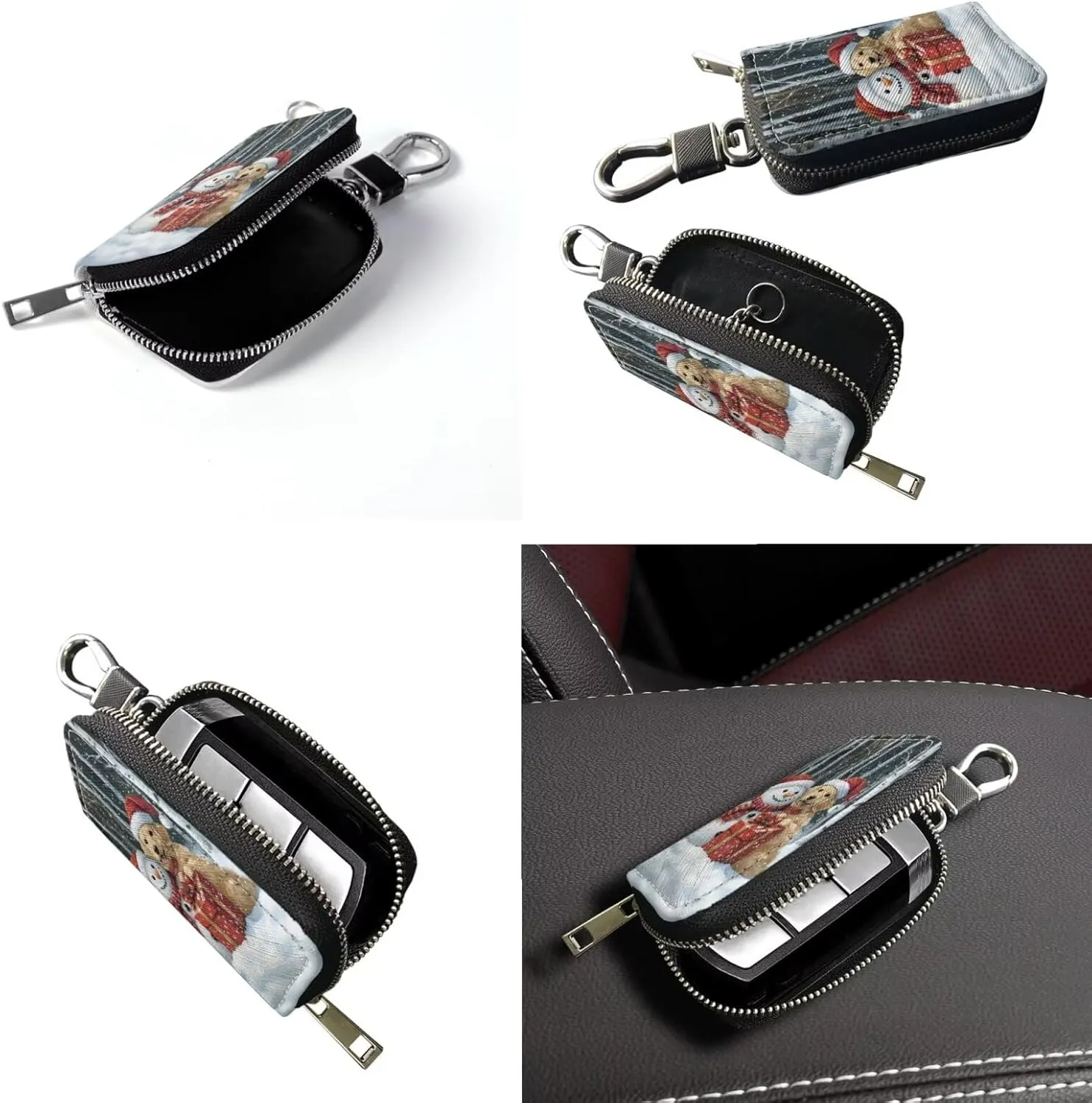 Rnyleeg 2 pcs Large Crossbody Bag for Women Leather Hobo Handbag for Work Bucket Bag with Matching Leather Car Key Cover