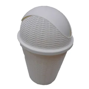 Sai Plastic Waste Bin 8L 260 x 350mm Rattan Design