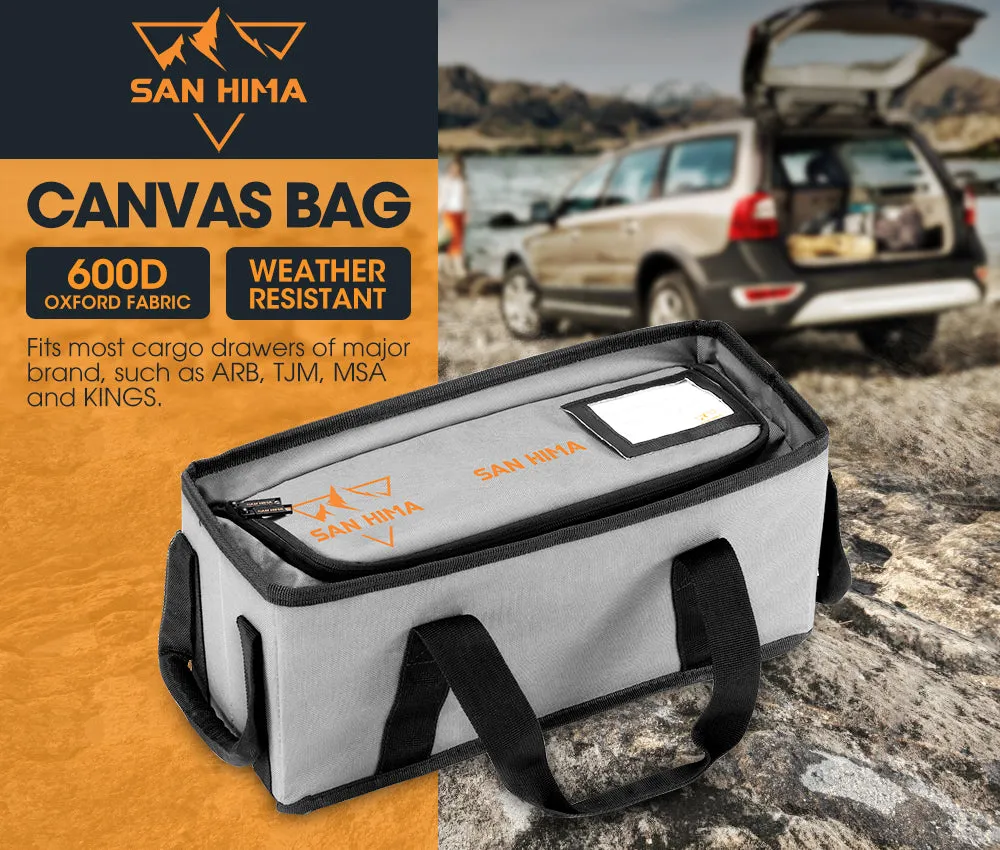 San Hima 4x Tough Canvas Storage Bag Weather Resistant Camping 4WD 40cmx15cmx16cm