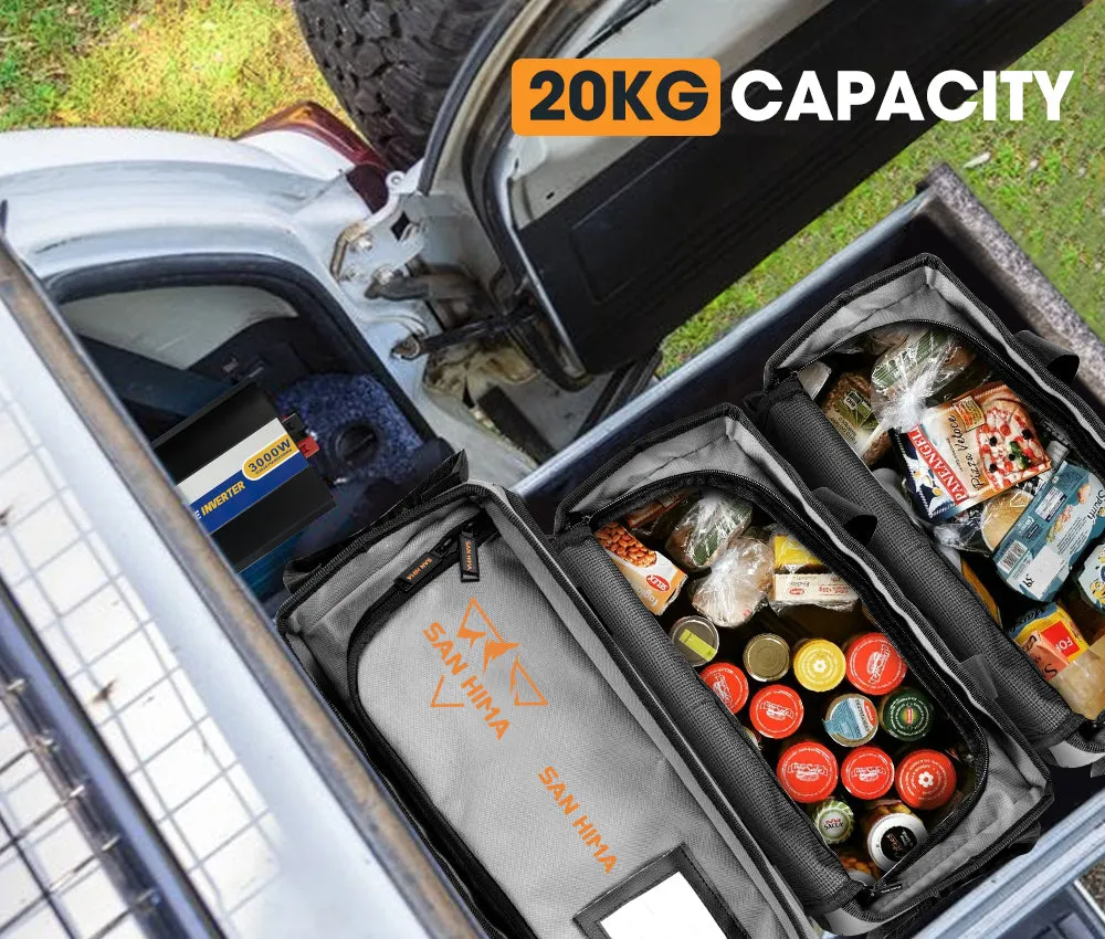 San Hima 4x Tough Canvas Storage Bag Weather Resistant Camping 4WD 40cmx15cmx16cm