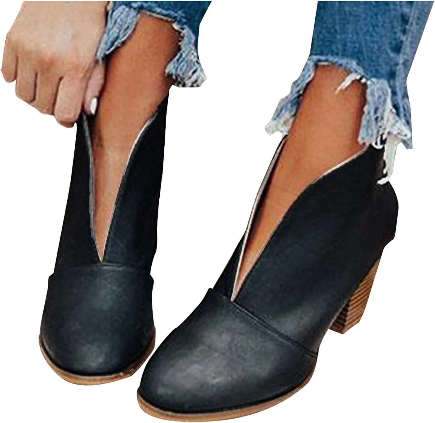 SBGMoSJ Black Ankle Boots for Women Low Heel Grey Women Ankle Boots Stiletto 3 Inch Flat Denim Boots for Women Ankle Booties Booties Black Women Turquoise Boots for Women Western