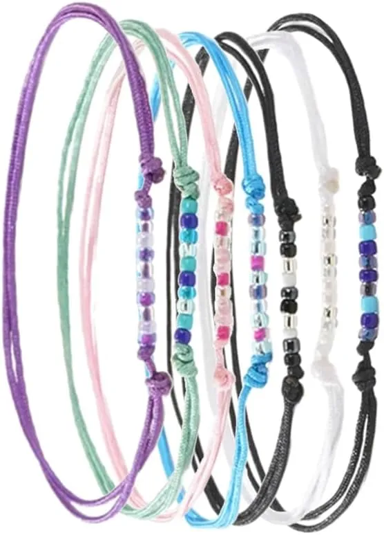 Set Of 7 Colorful Handmade Cotton Bracelets Fashionable Woven Bracelets Accessories For Everyday And Festive Use