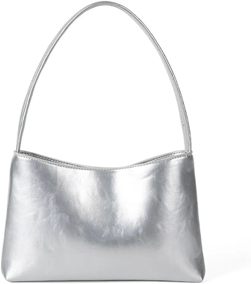 Shoulder Bag for Women Solid Color Retro Handbag PU Leather Buckle Hobo Bag with Inner Pocket Satchel Purse for Com