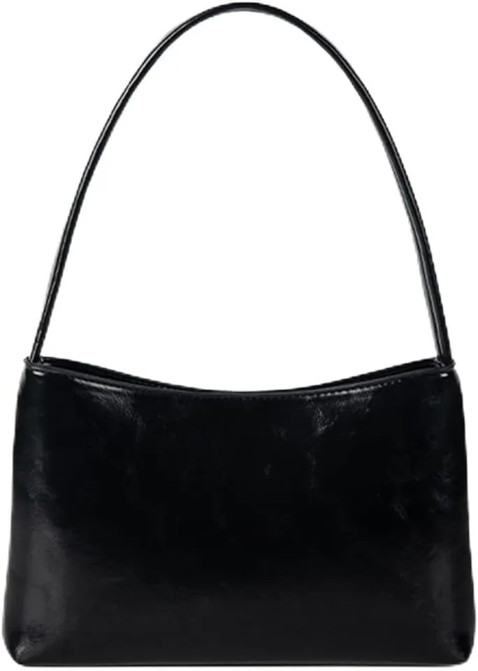 Shoulder Bag for Women Solid Color Retro Handbag PU Leather Buckle Hobo Bag with Inner Pocket Satchel Purse for Com
