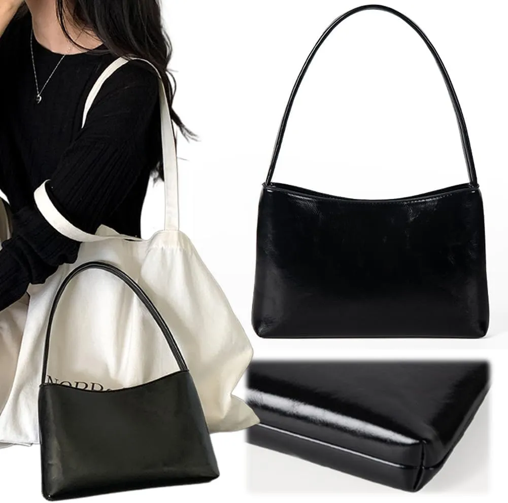 Shoulder Bag for Women Solid Color Retro Handbag PU Leather Buckle Hobo Bag with Inner Pocket Satchel Purse for Com
