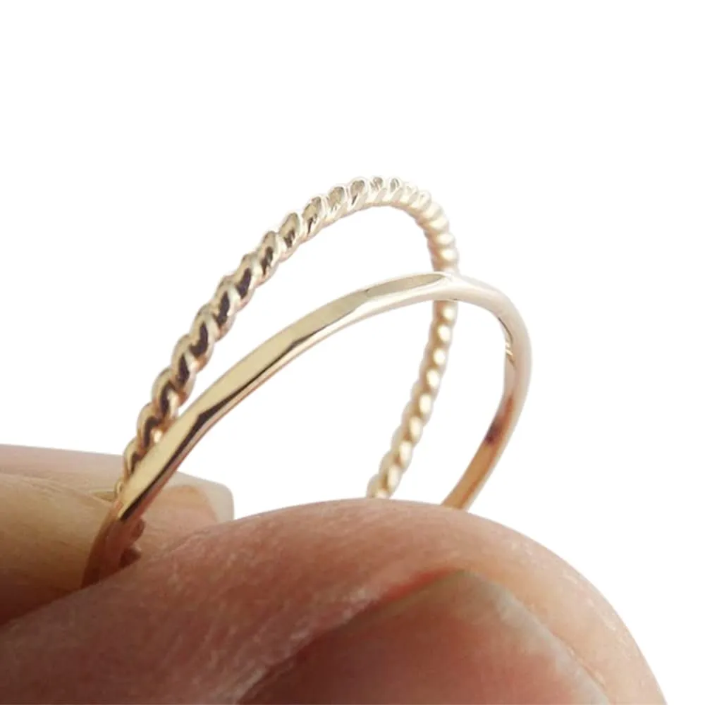 Simple Gold Stacking Set,Mixed Metals Ring Set,Textured Rings,Faceted Ring,Boho Ring Set,Stacking Rings,Boho Chic,Goldfilled or Sterling