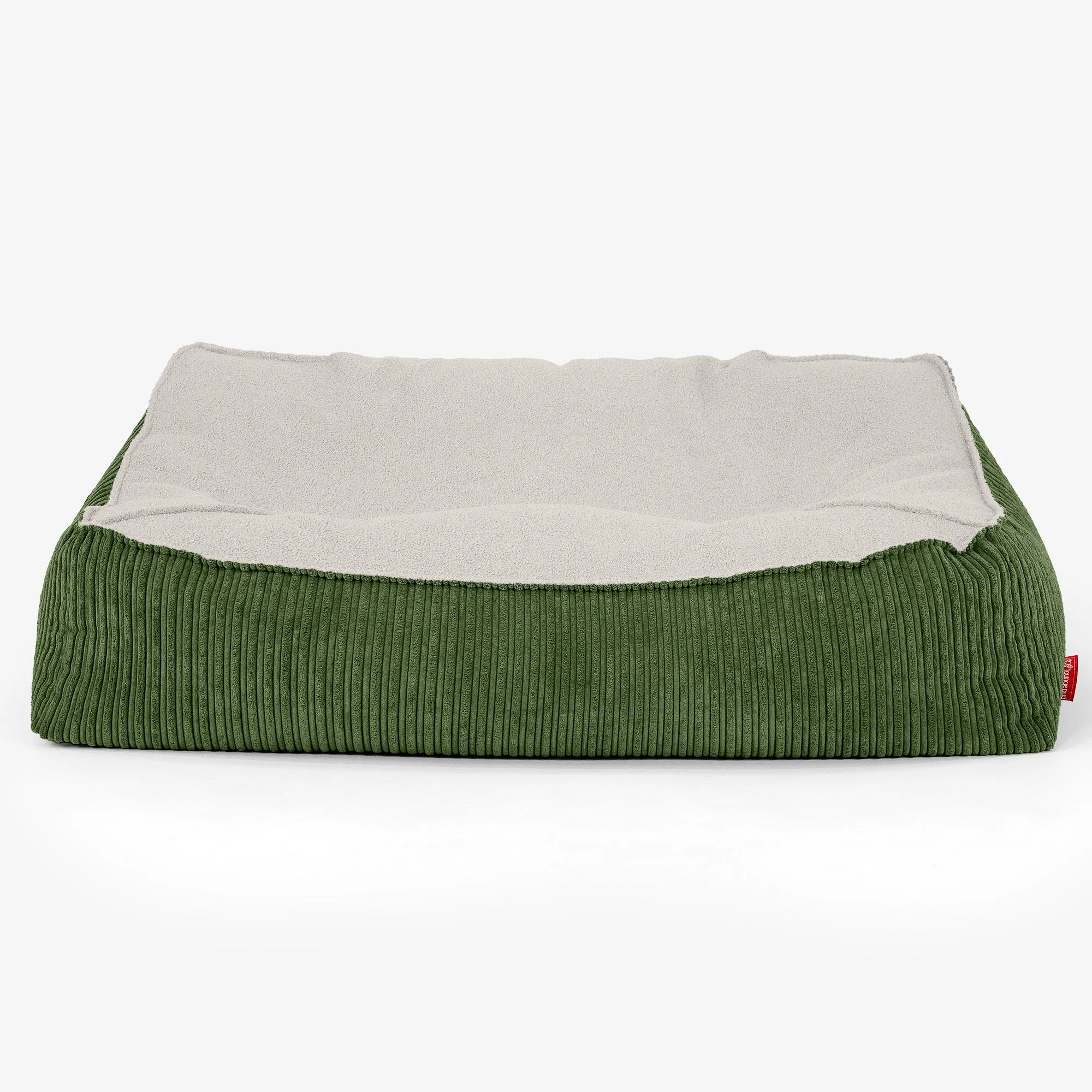 Sloucher Bean Bag Sofa - Boucle & Cord Forest Green